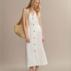 Jenni Kayne Cream Button-Down Midi Dress
